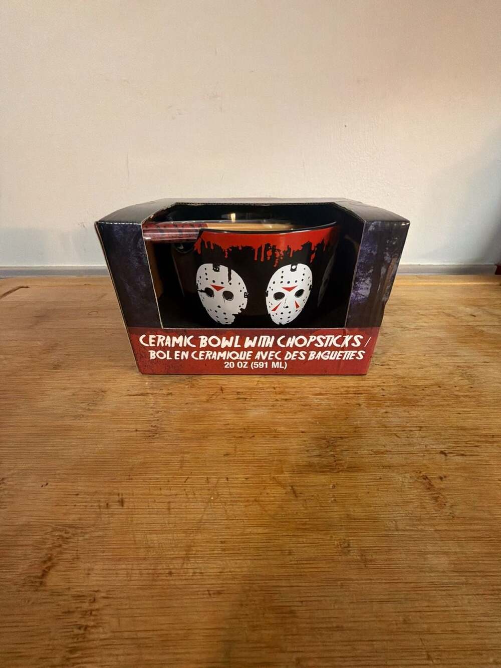 Friday The 13th Jason Voorhees 20 oz Ceramic Bowl with Chopsticks
